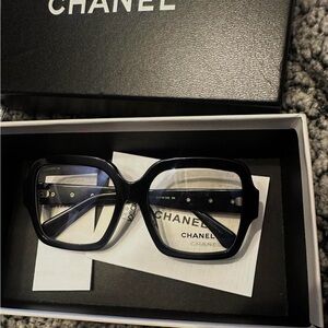 CHANEL Black Oversized Square Sunglass Frames